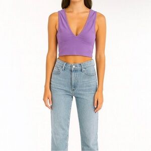 Urban Outfitters Lavender V-Neck Crop top